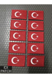 Türk Bayrağı Arma/Patch/Peç Nakışlı 8x5 cm 